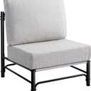 HollyHOME Mid Century Modern Accent Chair, Comfy Reading Chair with Soft Cushion, Metal Frame Fabric Large Lazy Chair, Upholstered Lounge Sofa Chairs for Living Room, Bedroom, Balcony, Camel&Blue