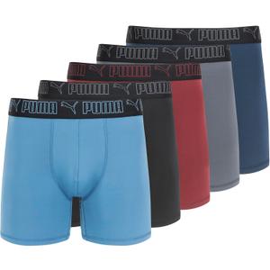 PUMA Men's 5 Pack Performance Boxer Briefs (M)