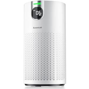 Air Purifiers for Home Large Room Covers up to 1800Ft, VisionAir 20dB Sleep Mode for Bedroom, with Real-Time AQI & PM2.5 Display, 360Intake&Outlet Air Cleaner Pet-Friendly HEPA, HAP606, Light White