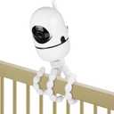Tripod Baby Monitor Mount for HelloBaby HB6550/HB6560/HB6240/HB6148/HB6339/HB66/HB65/HB40, ANMEATE 549/SM935E, Flexible Camera Mount Attach Your Monitor Wherever You Want(Camera NOT Include) (White)