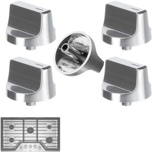 Upgraded W11366438 Stove Knobs Replacements for Whirlpool Gas Ranges WCG55US0HS00, WCG55US6HS00, WCG77US0HS00, Oven Cooktop Control Burner Knobs, Durable & Easy Installation, 5 Pack (Not Univeral)