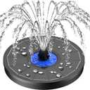 SZMP Solar Fountain Upgrade, 3.5W Solar Powered Bird Bath Fountains with Flower, Outdoor Water Feature Solar Pump with 7-in-1 Nozzles, 4 Fixed Pipes for Humingbirds, Garden, Pool, Pond, and Fish Tank (Black)