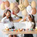Bencailor 16 Pcs Easter Party Decorations Eggs Bunny Paper Lanterns Set Spring Easter Hanging Lantern Decor for Home Indoor Outdoor Ceiling Decor Spring Birthday Party Supplies(Brown, Khaki)