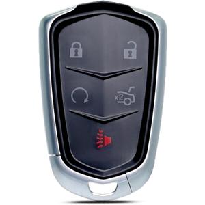 SUPALAND Key Fob Shell Case Replacement Fits for Cadillac ATS ATS-v CTS CT6 XTS XT5 XT4 XT6 SRX 2014 2015 2016 2017 2018 2019 2020 2021 Keyless Entry Remote Control 5btn Pad Cover