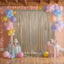 10x10ft Thick Champagne Glitter Backdrop Curtain Panels for Parties, Wrinkle Free Sequin Sparking Photo Backdrop Drapes, 2 Panels 5x10ft Shimmer Back Drop Cloth for Wedding Birthday Photography