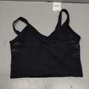 Lemedy Women Sports Bra Longline Crop Tank Top Padded Workout Running Yoga (Black, L)