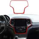 Hoolcar Interior Accessories ABS Central Control Navigation Frame Cover for 2014-2020 Jeep Grand Cherokee, Red