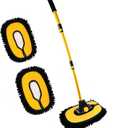 Upgrade Car Wash Brush Mop with Long Handle,Microfiber Mitt Car Cleaning Supplies Kit Car Wash Kit Tools Accessories (Yellow-002)