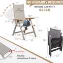 Adjustable Folding Chair, Indoor & Outdoor Balcony, Patio Porch, Garden Lawn, Pool, for Comfortable Foldable Chairs, Portable Cozy Recliner, Metal Frame with Teak Armrest, Durable