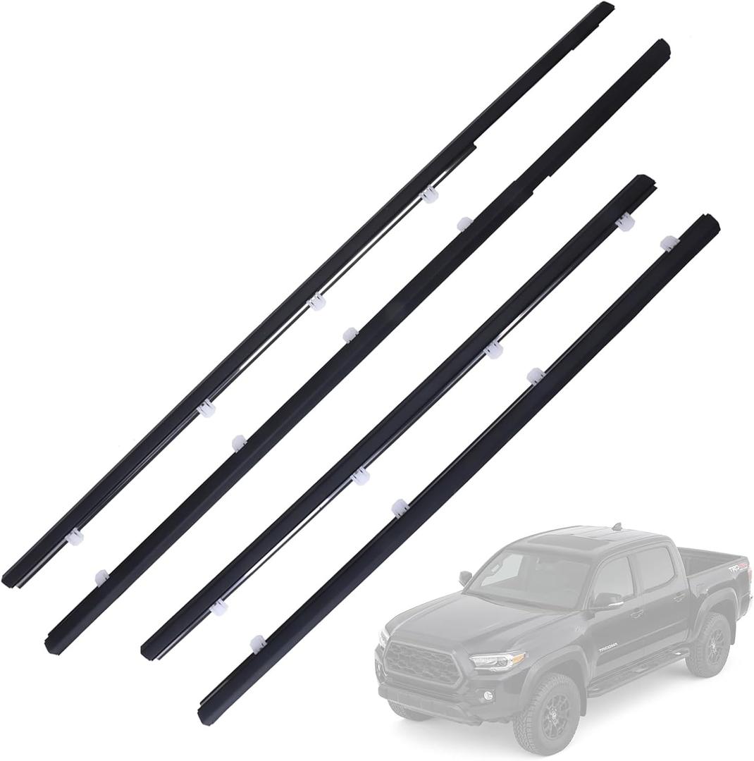 4pcs Window Door Molding Trim Weatherstrip for Honda Odyssey 2009 2010 2011 2012 2013 2014