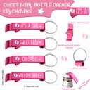 Pickmesh 96 Pcs Baby Shower Party Favors for 24 Guest, Boy or Girl Shot Glasses Gifts, Bottle Openers, Thank You Tags, Organza Bags Baby Shower Prizes for Guest Return Gifts Gender Reveal Party(Pink)