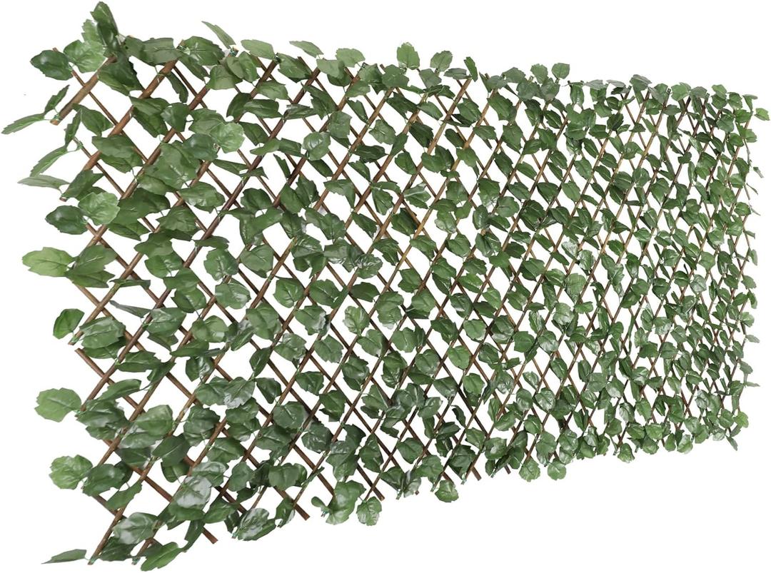 Windscreen4less Artificial Expandable Ivy Leaf Faux Leaves Privacy Fence Screen for Outdoor Indoor Backyard Patio Balcony (Single Sided Leaves, 1 Pack)