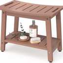 Waterproof HDPE Shower Bench for Inside Shower, Shower Stool, Brown, Large 21x12.5x17.5 Inch
