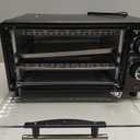 Elite Gourmet ETO490 9L/4 Slice Countertop Toaster Oven with 30-Minute Timer, Adjustable Temperature Control, Includes Baking Pan and Wire Rack, Bake, Broil, Toast, Black