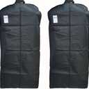 New 48" Breathable Gusseted Garment Bag Cover (Set of 1) - for Suits, Dress, Clothes, Tux, Jersey Storage Travel, Black