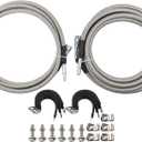 MUCO Stainless Fuel Line kit QFF0004SS Flexible Braided Lines Stainless Steel Compatible with Chevy Silverado 1500 Crew Cab/Short/Long Bed V8 Gas Engine 2004 2005 2006 2007 Quick Fix Kit CrewCab
