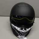 Full Face Motorcycle Helmet for Unisex-Adult Dirt Bike ATV Scooter Cruiser 3/4 Face Motocross Helmet Interchangeable Mouth Cover DOT Approved, Old version-Matt Black-white, Medium