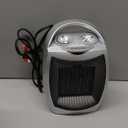 GiveBest Portable Electric Space Heater with Thermostat, 1500W/750W Safe and Quiet Ceramic Heater Fan, Heat Up 200 Square Feet for Office Room Desk Indoor Use, Silver