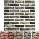 10-Pack 52 Sq.Ft 3D Wall Panels Peel and Stick 3D Faux Brick Wallpaper Peel and Stick Grey Faux Stone Wall Panel Foam Brick Self-Adhesive 3D Wallpaper