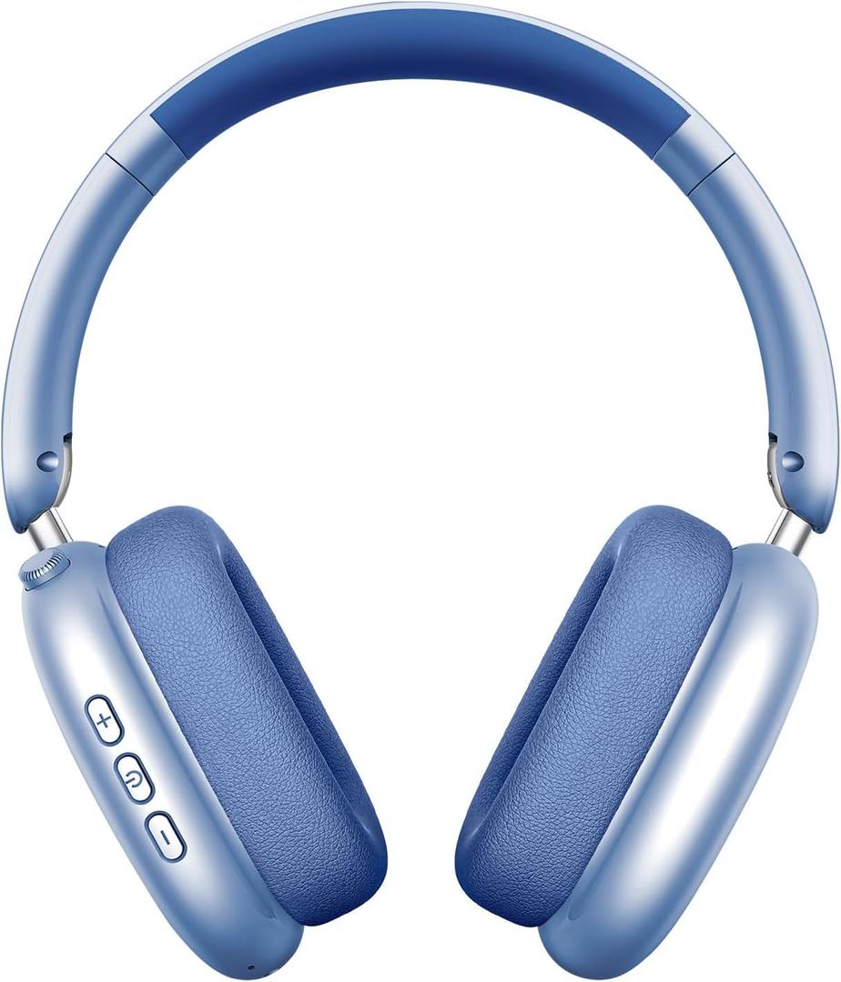 Wentronic Y01 Wireless Noise Canceling Headphones Bluetooth 5.3 Over Ear Headphones with Microphone, Hi-Res Audio, 48H Playtime, Foldable Comfortable Earpads,Compatible with iOS,Android,PC, Blue