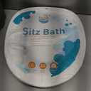 Pochik Sitz Bath for Toilet Seat Hemorrhoids and Postpartum Care, Yoni Steam Seat, Perineal Soaking, Collapsible, Flusher Hose, Drain Holes, Wider Seating Area - Blue