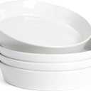HaWare Pasta Bowls Set of 4, 34oz Salad Plates for Home Kitchen, Stackable Large Wide Ceramic Bowl for Serving Dinner, Microwave & Dishwasher Safe, Speckled Starlight White