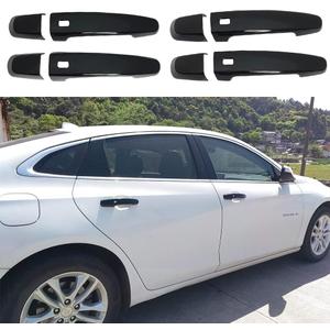 Glossy Black Exterior Door Handle Cover Trim for Chevy Malibu 2016-2025 or Equinox 2018-2024 or Traverse 2018-2024 or Impala 2014-2020 or Blazer 2019-2025 with 4 Smart Keyhole