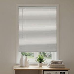 DEZ FURNISHINGS Premium Cordless 1" Room Darkening Vinyl Mini Blinds, 27.5" W x 64" H, White