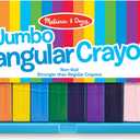 Melissa & Doug Jumbo Triangular Crayons - 10-Pack, Non-Roll, Flip-Top Case