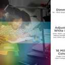 PureOptics LED Verve Designer Desk Lamp with USB Charging Port, True White LED + 16M RGB Colors