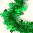2 x St Patricks Day Decorations Garlands - 33 Ft Green Garland St Patricks Day Garland Atmosphere Setup Fine Clover Tinsel Hanging Twist Hanging Decorations for Party Holiday Supplies