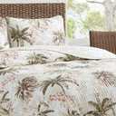 Tommy Bahama - King Quilt Set, Soft & Reversible Woven Bedding with Matching Pillowcases, Medium Weight for Year Round Comfort, 3 Piece Bed Set (Bonny Cove Ivory)