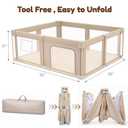 Foldable Baby Playpen with Mat, Foldable Baby Fence Play Yards for Babies and Toddlers, Play Pen with Breathable Mesh and Anti-Fall Pads (50''x50)