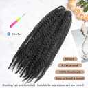 Marley Twist Braiding Hair 30 inch Afro Kinky Curly Crochet Braids 8 Packs Cuban Twist Crochet Braids Synthetic Low Maintenance Skin-Friendly Marley Hair Extensions(1B, Packs of 8)