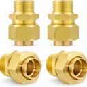 4 Pack 3/4" CSST Male NPT Fitting Kit, Brass Natural Gas Quick Connect Adapter Grill Propane Conversion Connector NPT Brass Pipe Fittings for 3/4in Gas Pipe