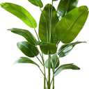 Bird of Paradise Artificial Plant, 6FT Faux Plants Indoor Banana Leaf Tree with 10 Leaves, Large Fake Tropical Potted Indoor Silk Floor Plant with White Tall Planter for House,Office,Room,Home Decor