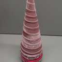 Ireer 12 Pcs Christmas Velvet Trees Set Various Size Velvet Cone Modern Decorations Indoor Table Tree Centerpiece Minimalist Xmas Holiday Winter Home Decor(Pink)