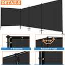 5' x 24' Outdoor Privacy Fence with Iron Poles Ground Spikes Dog Metal Garden Privacy Fence Backyard Patio Yard Barrier Boarder Divider (Black)