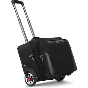 MATEIN Rolling Briefcase for Men, Large Rolling Laptop Bag with Big Wheels Fits 17.3 Inch Notebook for Travel Office Work, Water Resistant Roller Computer Case College Teacher Luggage Suitcase, Black, Fits Up to 17.3 Inch Laptop