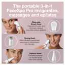 Braun Face Epilator Facespa Pro 911, Facial Hair Removal for Women, Hair Removal Device, 3-in-1 Epilating, Cleansing Brush and Skin Toning with 3 Extras