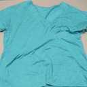 EyMuse Womens Tshirts V Neck Short Sleeve Tee Solid Color Blouse Loose Fit 2026 Summer Casual Tops Aqua, M