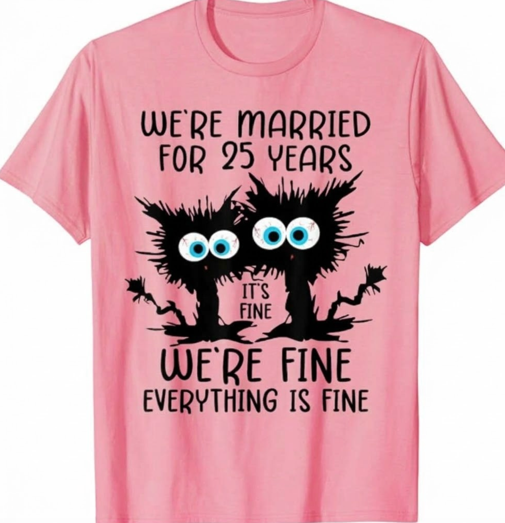 25th Wedding Anniversary T-Shirt - Large