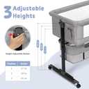 Baby Bassinet, 3 in 1 Bassinets Bedside Sleeper, Adjustable Height Bedside Sleeper with Rocking Mode, Breathable Mesh, Storage Basket, Wheels, Easy Assemble & Folding (Gray) (Grey)