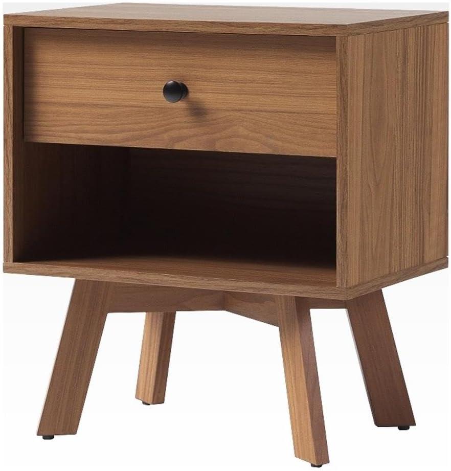 Walker Edison Mid Century Modern 1-Drawer Nightstand Bedroom Storage Drawer and Shelf Bedside End Table, 21 Inch, Mocha Walker Edison Mid Century Modern 1-Drawer Nightstand Bedroom Storage Drawer and Shelf Bedside End Table, 21 Inch, Mocha