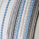 Coastal Blue Boho Throw Pillow Covers 18x18 Inch Farmhouse Decorative Striped Cushion Cases Accent Pillows Square Rustic Textured Woven Neutral Pillowcase for Sofa Couch Bed Living Room,Pack of 1