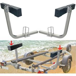 316 Stainless Steel Boat Trailer Guides 20 inch Thickening Aluminium Alloy Square Tube Kit with High-Grade Rubber Crash Pads Replace Carpet Fabric