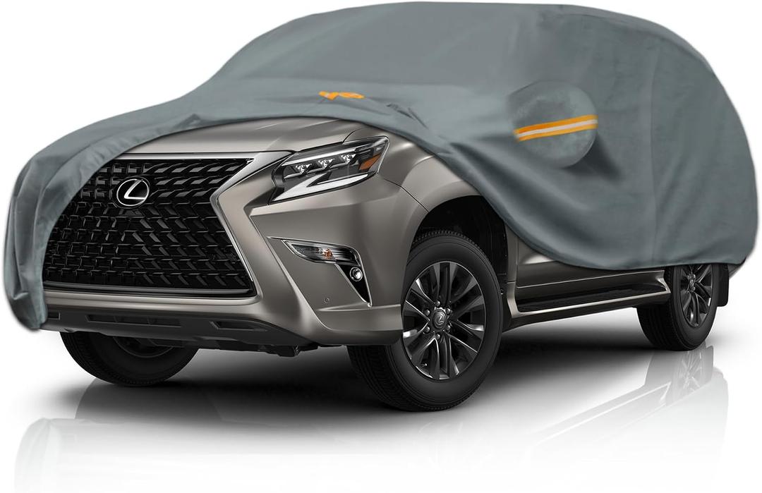 Waterproof Heavy Duty Car Cover Custom Fit Lexus GX(2013-2026), Outdoor Covers with Cotton Liner and Breathable Ventilation Mesh, Full Exterior Cover Sun Rain Snow UV Protection with Zipper Door