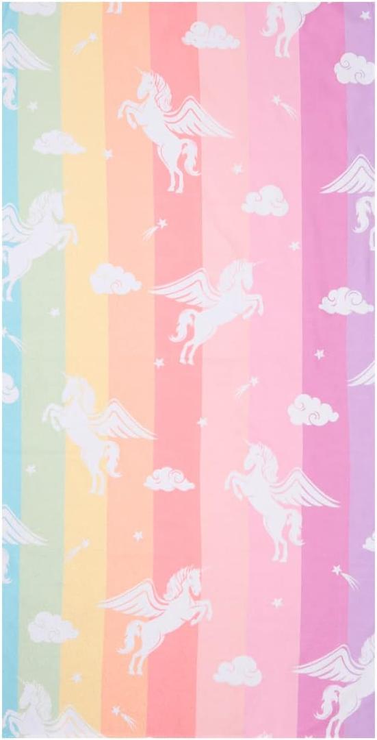 LIVILAN Small Unicorn Towel for Kids Girls, Pink Rainbow Beach Towel for Women Teens 24 x 48,Lightweight Soft Microfiber Blanket, Quick Dry Sand Proof Thin Travel Pool Picnic Bath Towel Gifts
