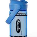 CamelBak Crayola Flip Straw Kids Water Bottle, Tritan, Spill-Proof, 14oz, Cerulean