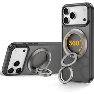 SYNCWIRE for MagSafe Ring Phone Holder, 360 Rotation Magnetic Cell Phone Grip Dual-Sided Magnets Phone Ring Kickstand Compatible with iPhone 17 16 15 14 13 12 Pro Max MagSafe, Android, Samsung etc.